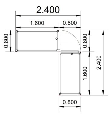 Schreibtischkombination SH7 Stellfläche